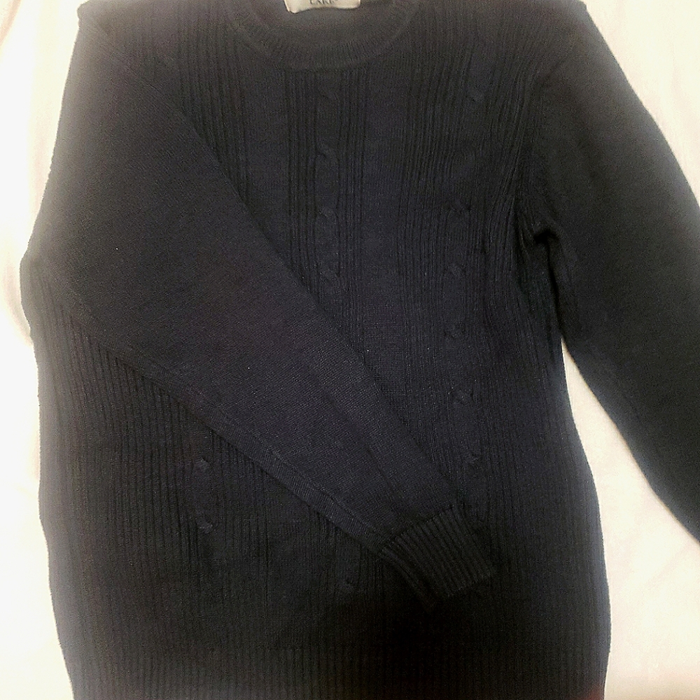 Mountain Lake Womens Large Black Cable Knit Sweater